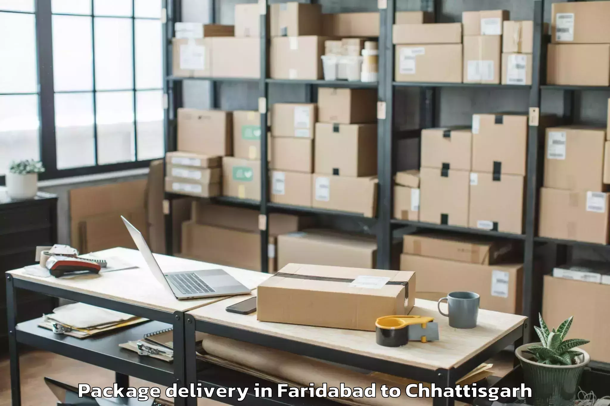 Faridabad to Chirimiri Package Delivery